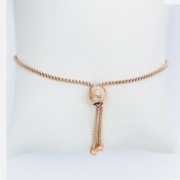 Pandora STRING OF BEADS Genuine 14K rose GOLD plated Adjustable Bracelet - Picture 12 of 14